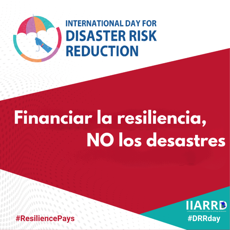 «Financiar la resiliencia, no los desastres» será el lema del Día Internacional para la Reducción del Riesgo de Desastres 2025
